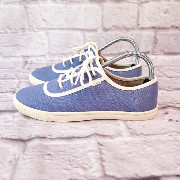 Toms Carmel infinity blue canvas women's lace up sneakers shoes size 8 casual - Picture 1 of 11